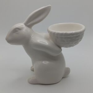 White Ceramic Rabbit Art Piece